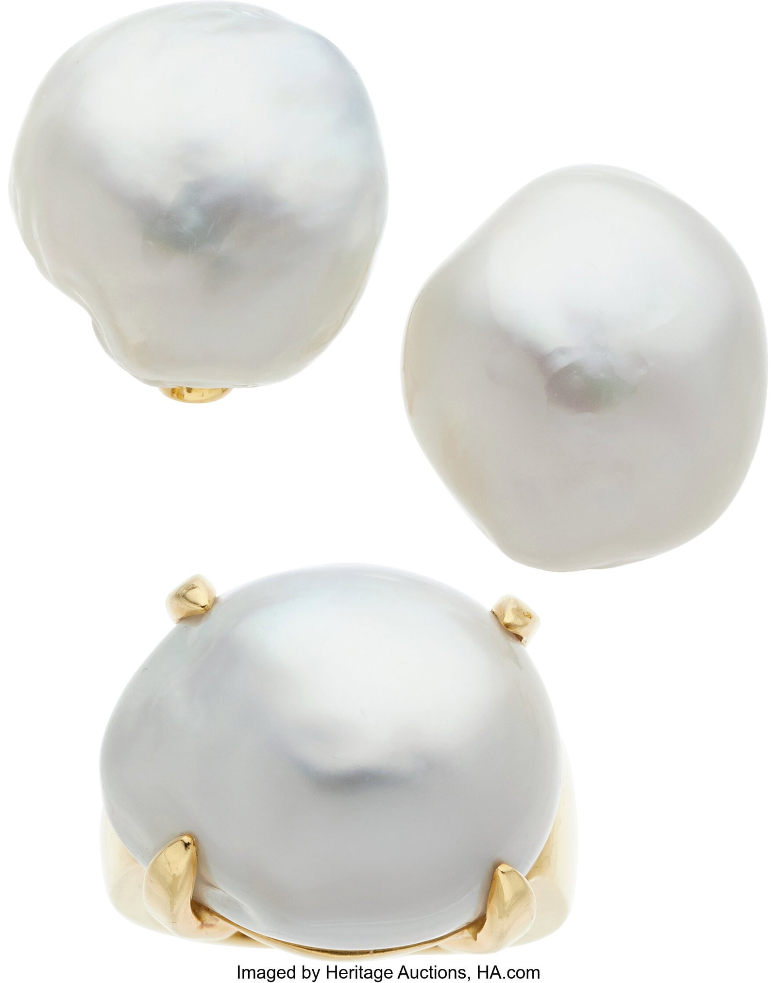 Gump's Cultured Pearl, Gold Jewelry Suite Pearl (1 of 2)