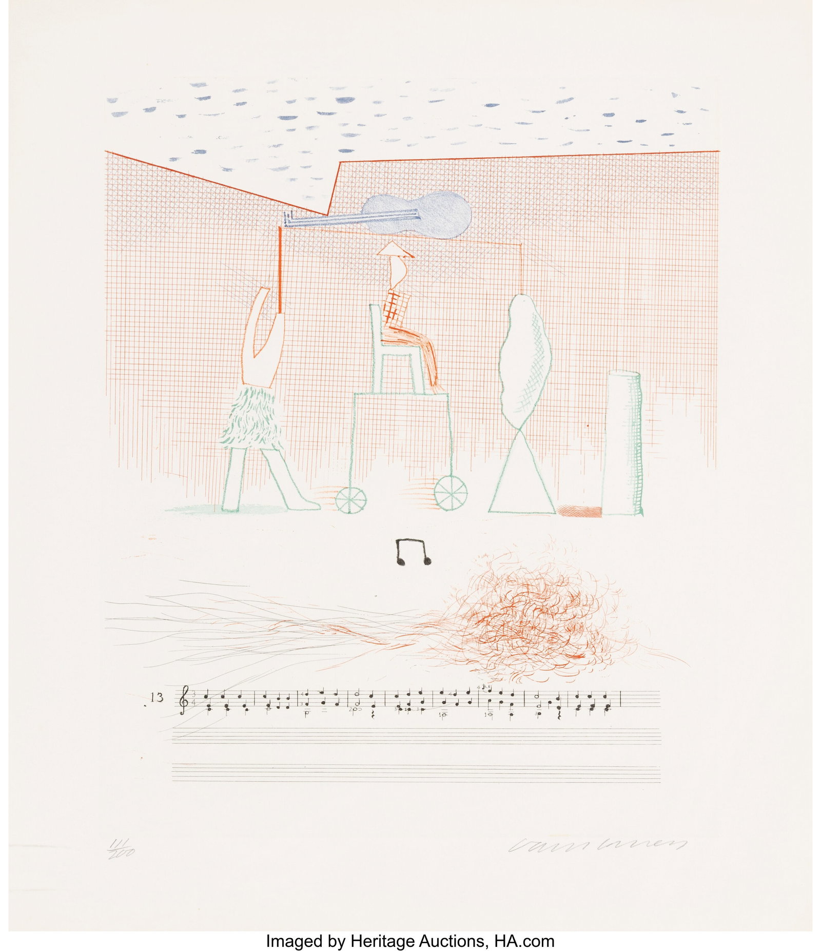 David Hockney (b. 1937) Parade, from The Blue Gu (1 of 3)