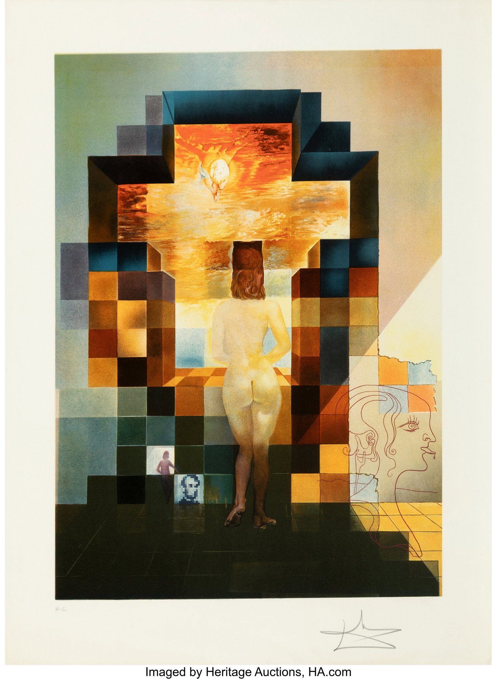 Salvador Dalí (1904-1989) Lincoln in Dalivision: Salvador Dalí (1904-1989) Lincoln in Dalivision, 1976 Photolithograph in colors with etching and embossing on Arches paper 29-3/4 x 22-1/8 inches (75.6 x 56&