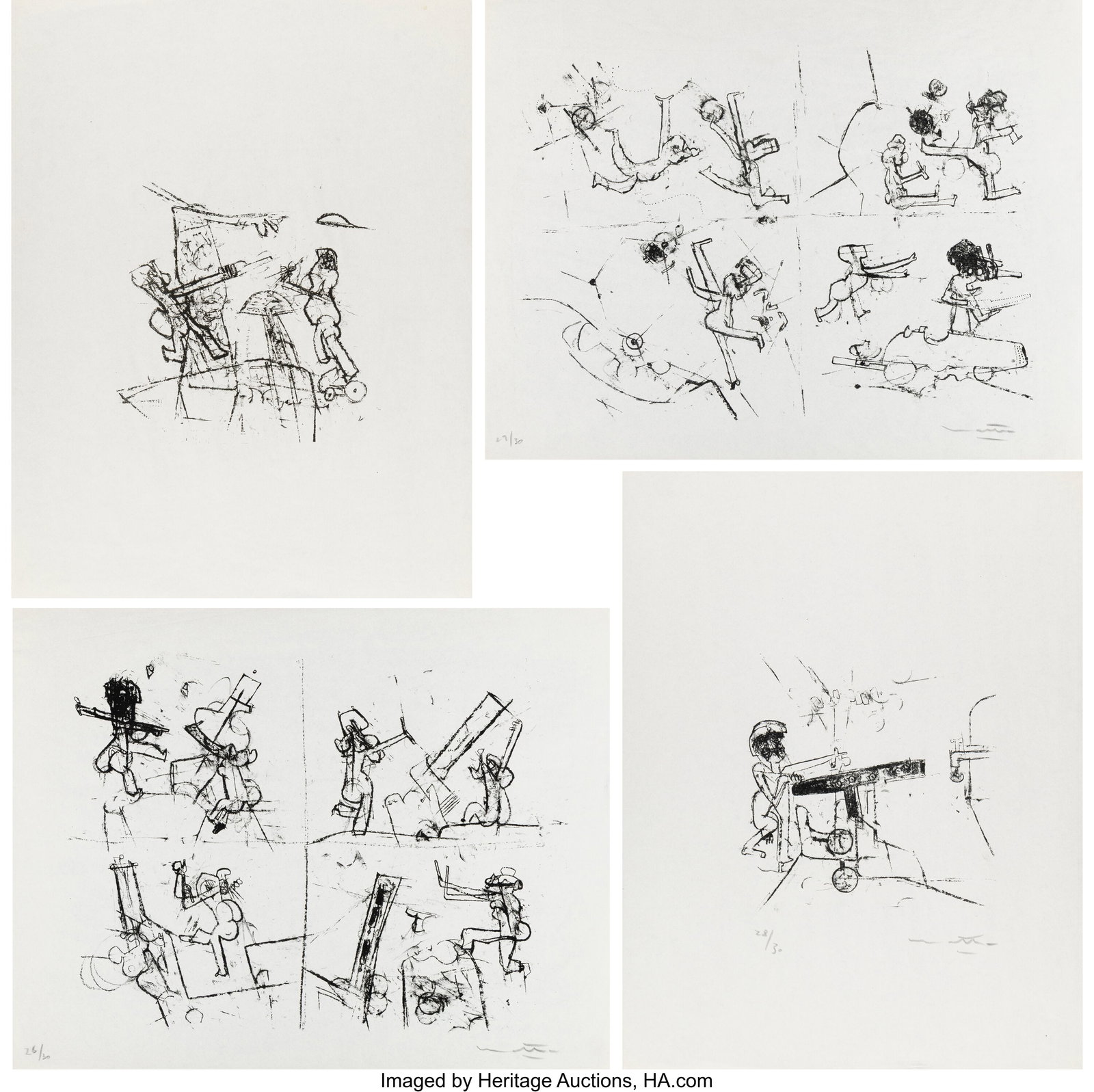 Roberto Matta (1911-2002) Sports Drawings (four  (1 of 5)
