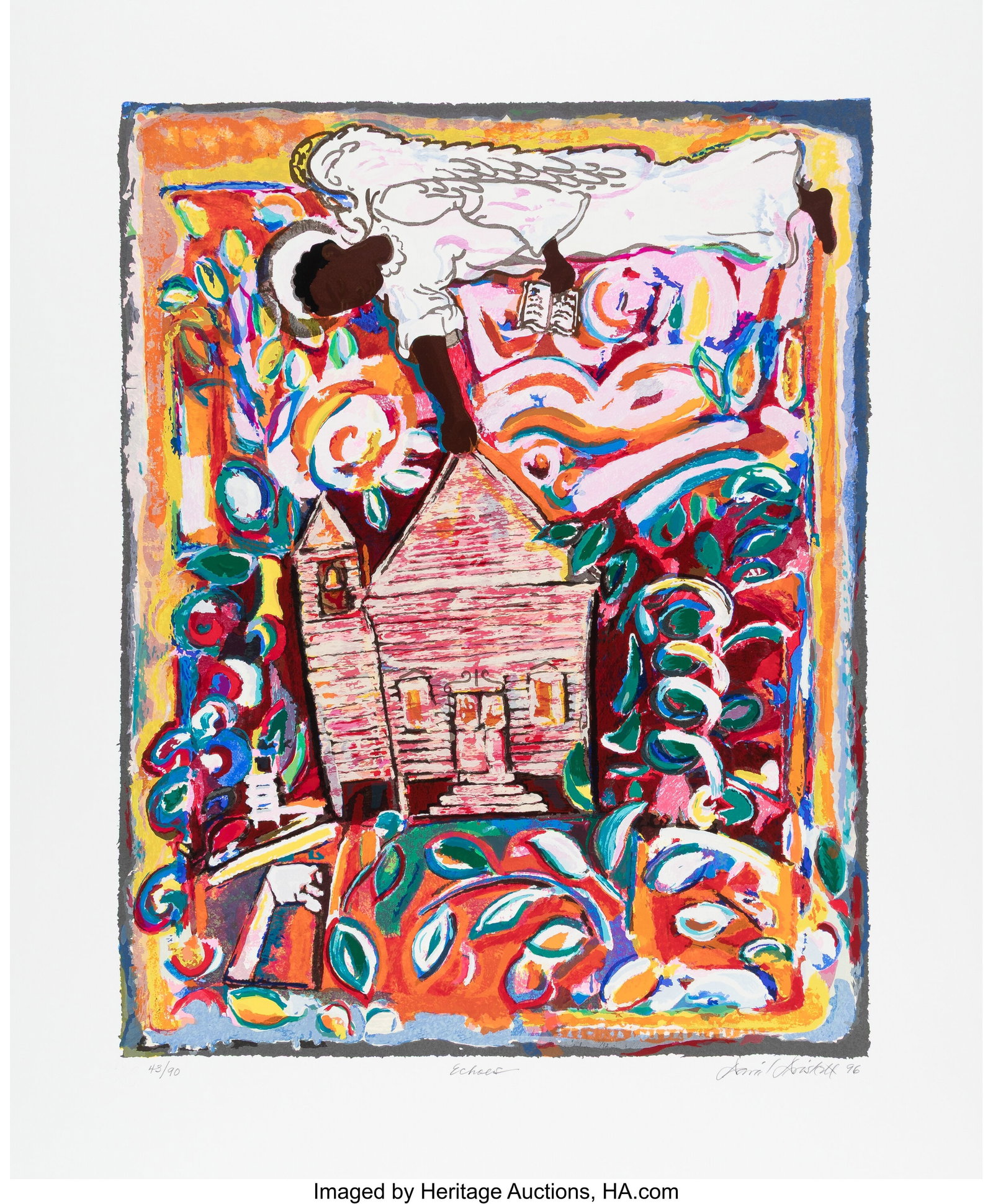 David Clyde Driskell (1931-2020) Echoes, 1996 Sc: David Clyde Driskell (1931-2020) Echoes, 1996 Screenprint in colors on wove paper 30 x 25 inches (76.2 x 63.5 cm) (sheet) Ed. 43/90 Signed&