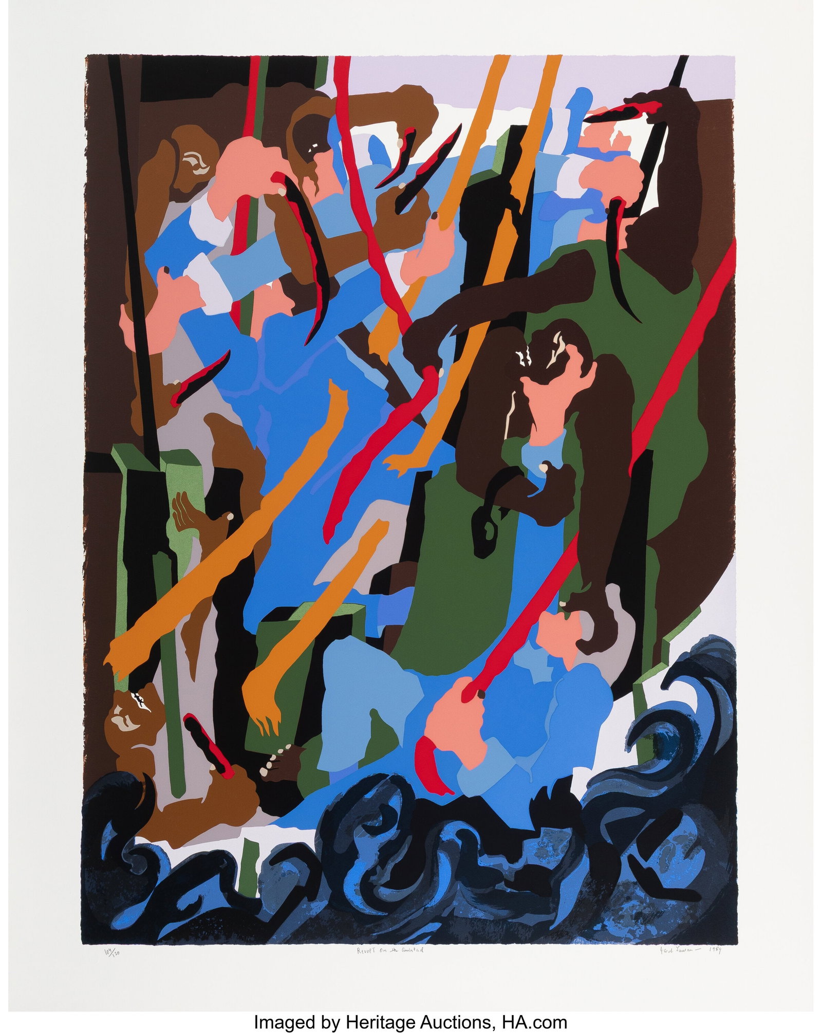 Jacob Lawrence (1917-2000) Revolt on the Amistad (1 of 1)
