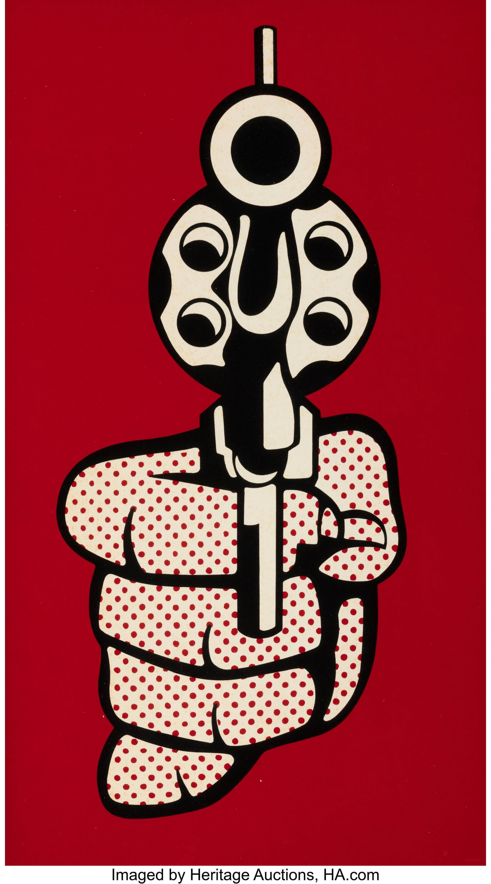 Roy Lichtenstein (1923-1997) Pistol, 1968 Screen: Roy Lichtenstein (1923-1997) Pistol, 1968 Screenprint in colors on wove paper 15-1/8 x 8-1/2 inches (38.4 x 21.6 cm) (sheet) Printed by Domber