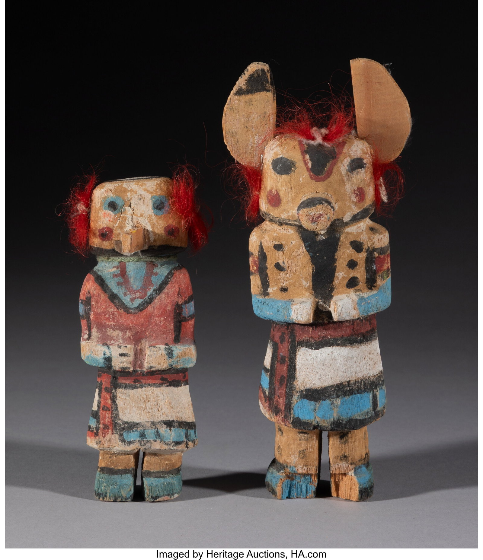 Two Hopi Katsina Dolls Wilson Tawequaptewa c. 1 (1 of 4)