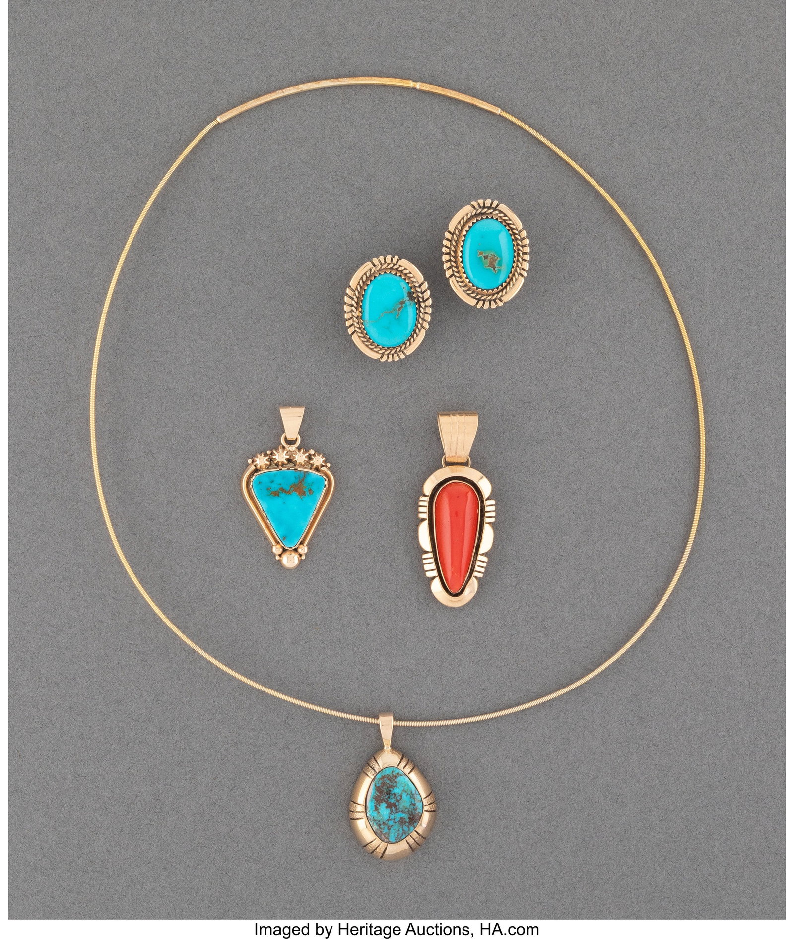 Four Southwest Gold Jewelry Items c. 1985 incl (1 of 2)