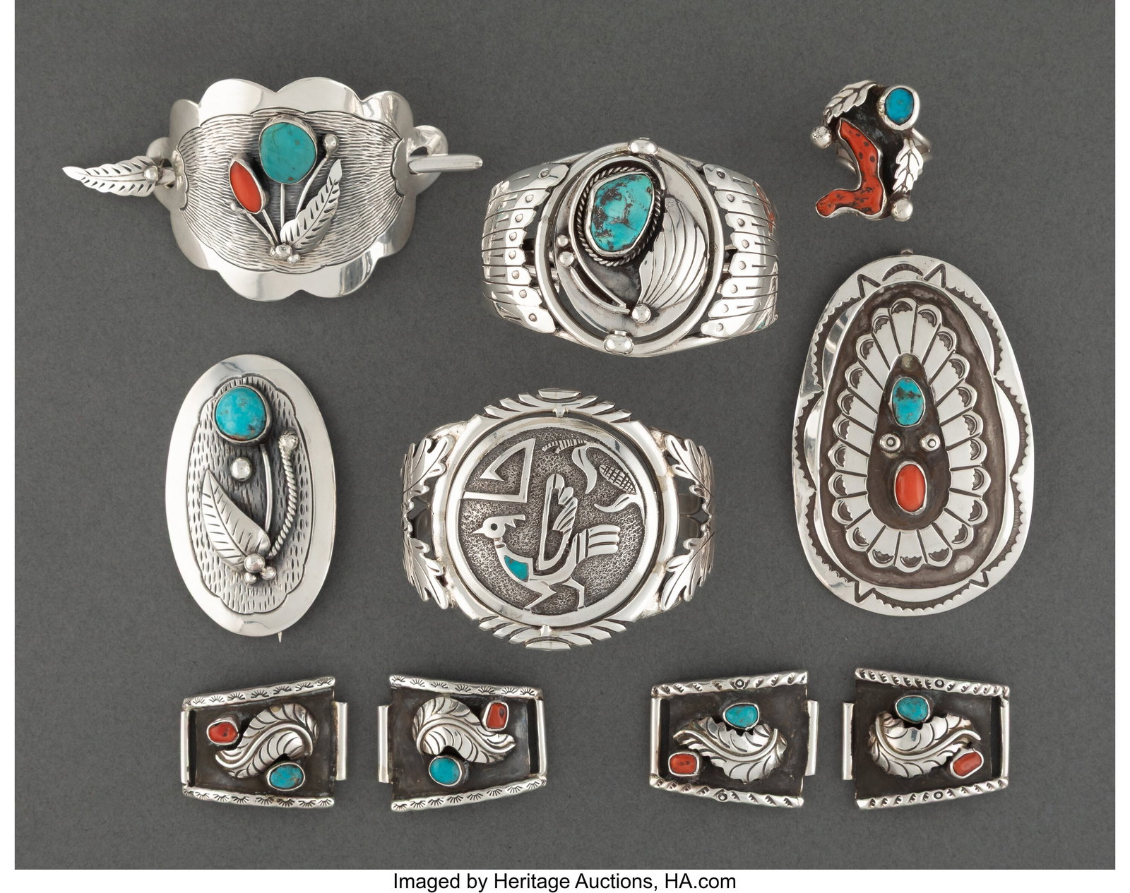 Eight Southwest Jewelry items c. 1980 includin (1 of 3)