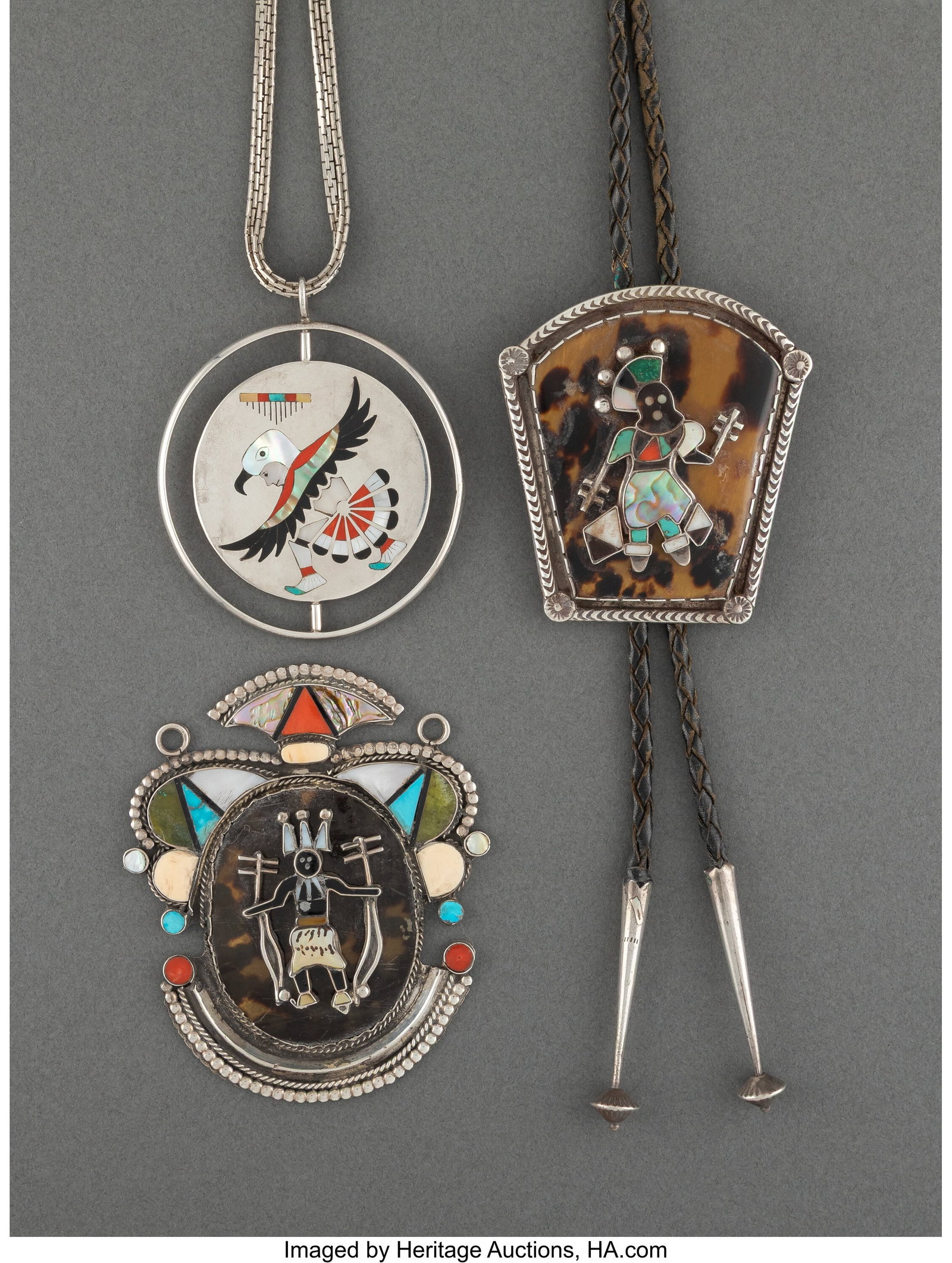 Three Zuni Style Jewelry Items c. 1975 includi (1 of 3)