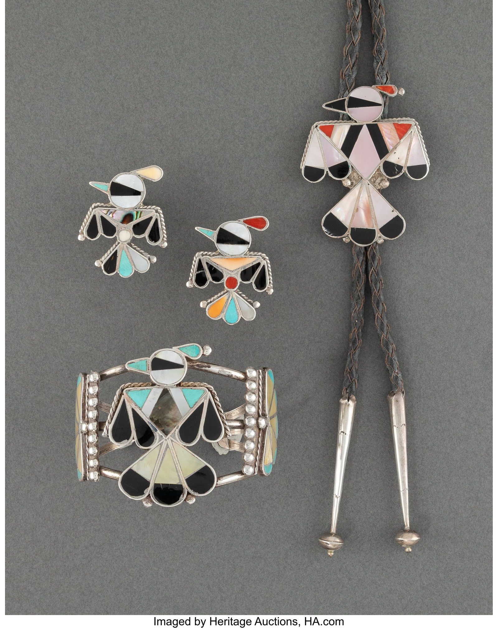 Four Zuni Style Jewelry Items c. 2000 includi (1 of 2)