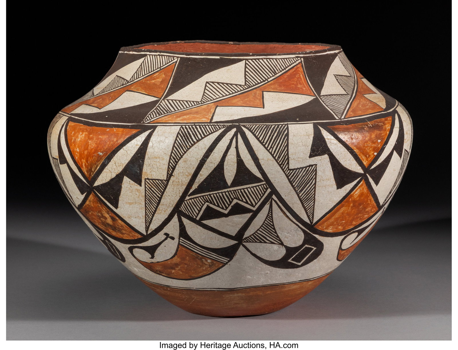 An Acoma Polychrome Jar c. 1930 clay, paint  (1 of 3)