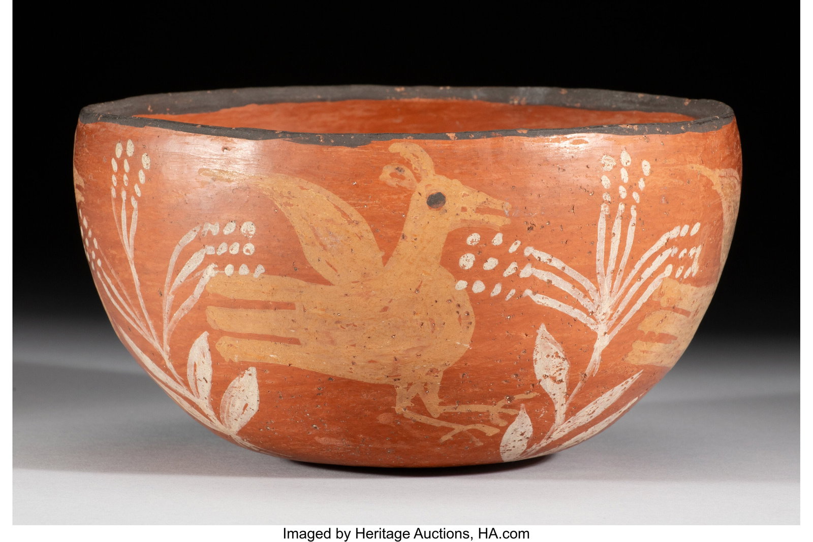 A Zia Polychrome Bowl c. 1935 clay, paint Dia (1 of 3)