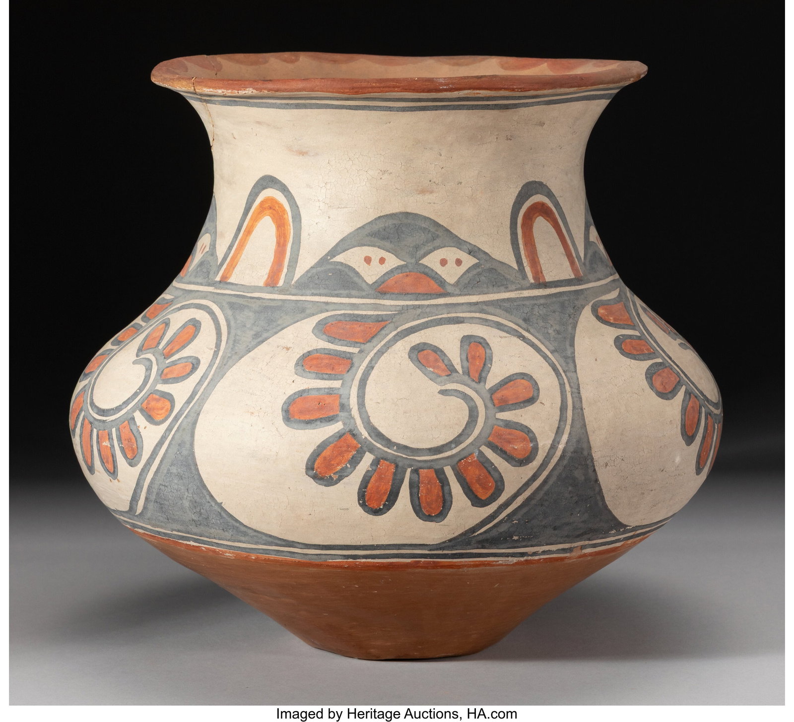 A San Ildefonso Polychrome Jar c. 1900 clay, p (1 of 3)