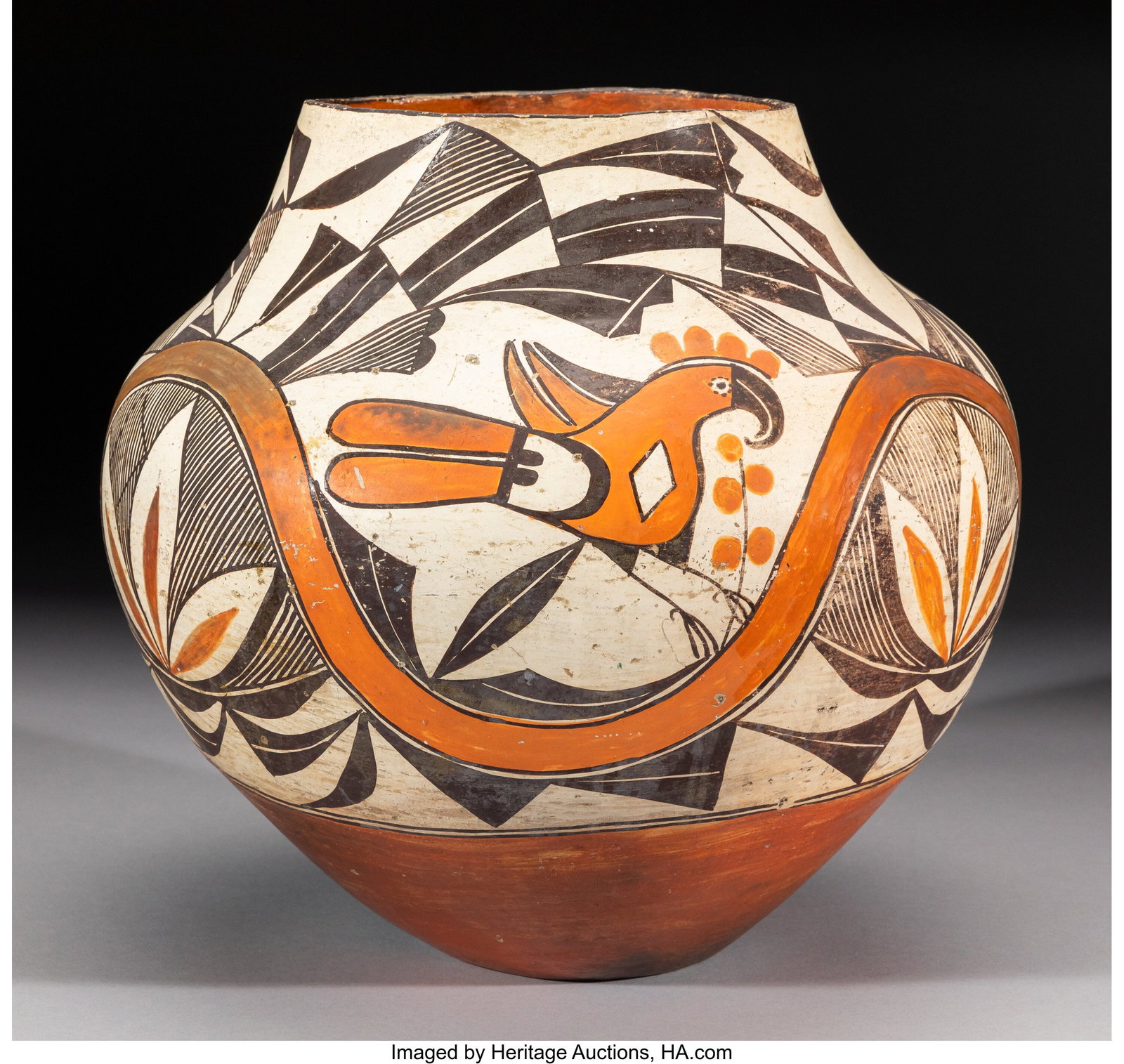 An Acoma Polychrome Jar c. 1890 clay, paint D (1 of 4)
