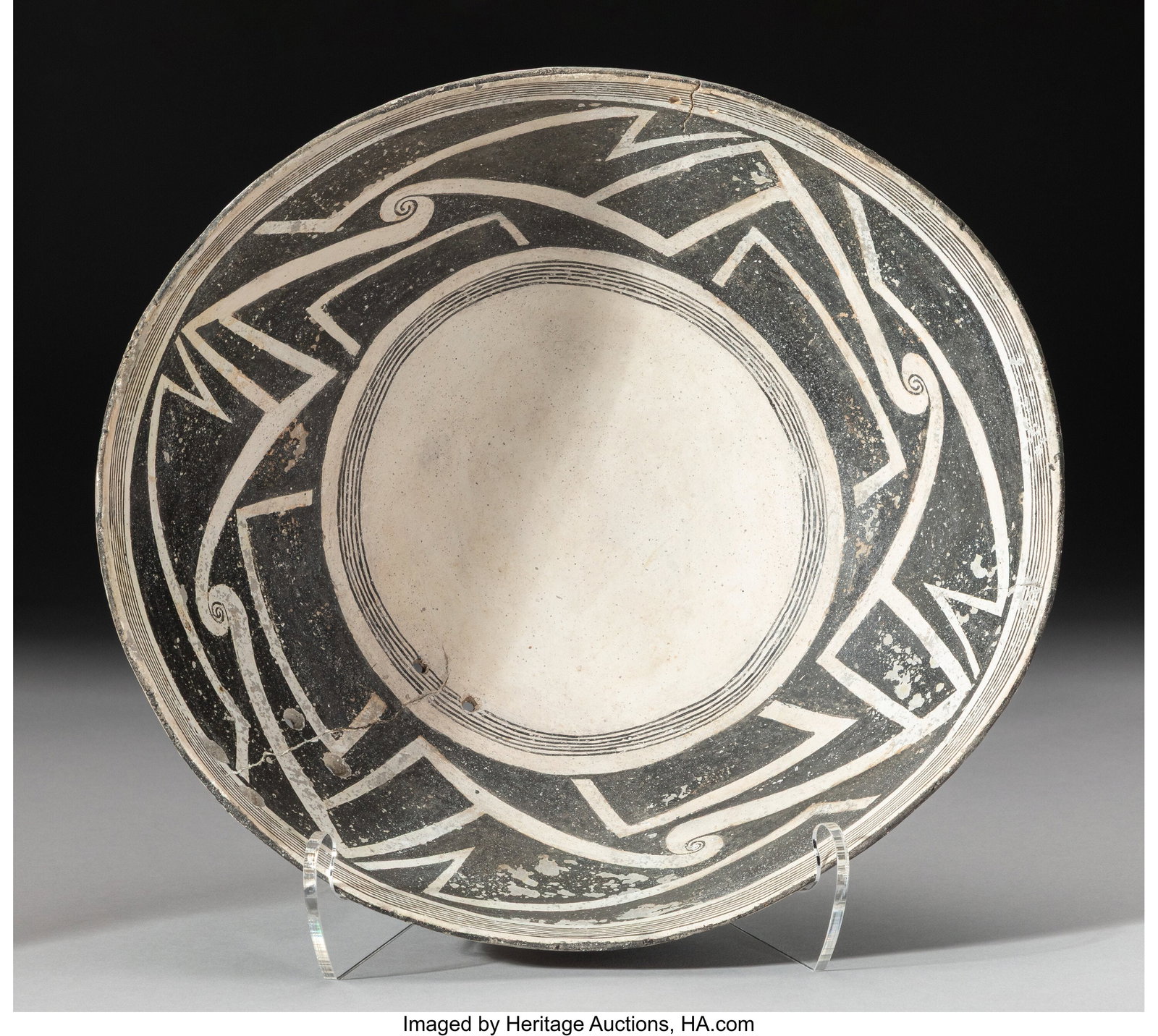 A Mimbres Black-on-White Bowl c. 950 - 1150 AD  (1 of 4)