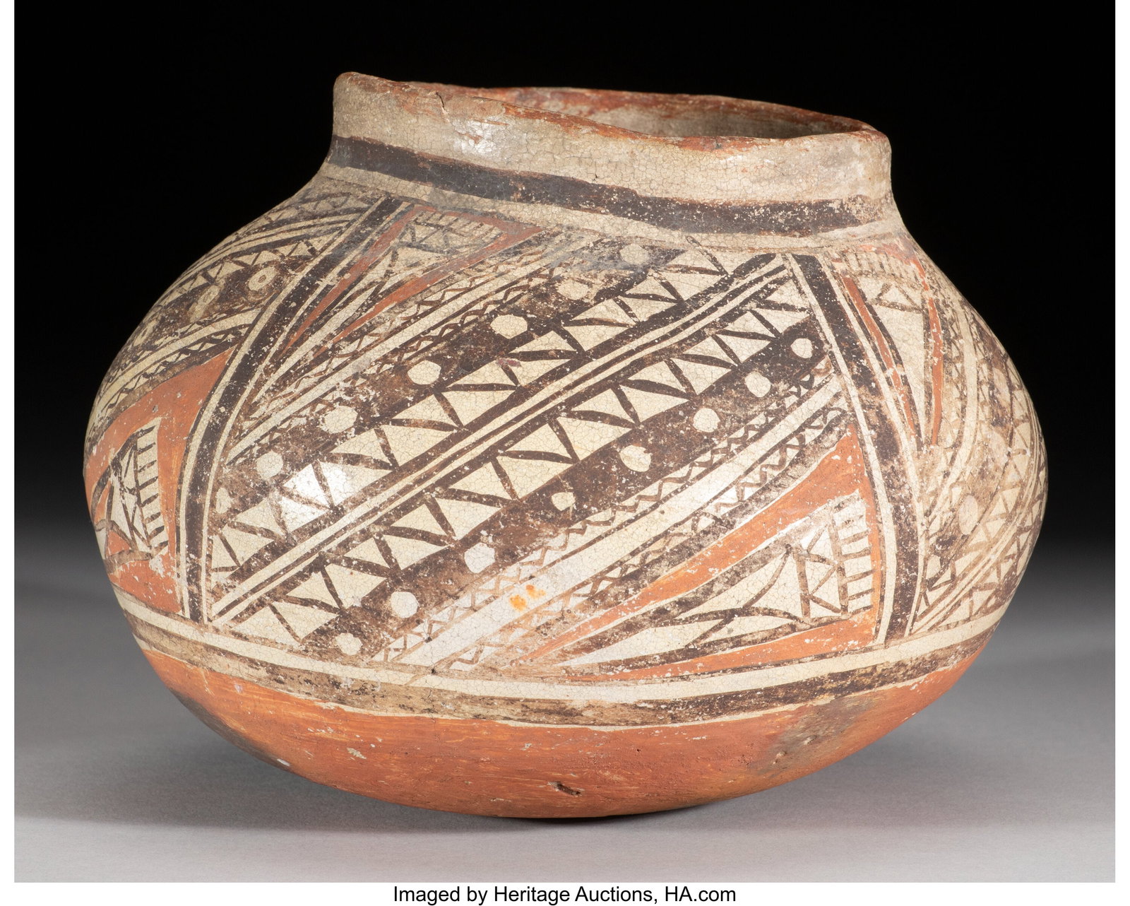 A Polacca Polychrome Jar c. 1875 clay, paint  (1 of 3)