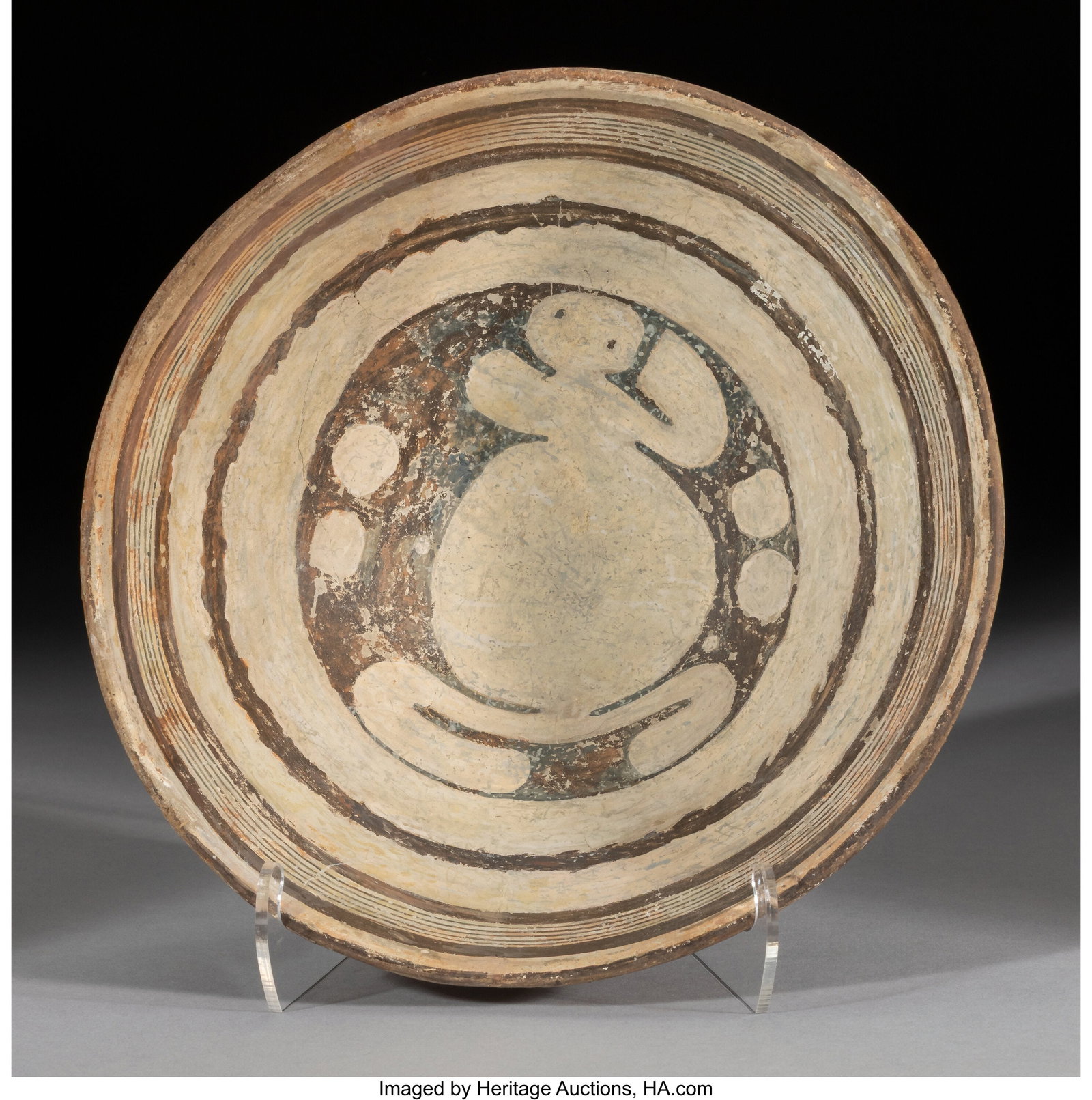 A Mimbres Black-on-White Bowl c. 950 - 1150 AD  (1 of 3)