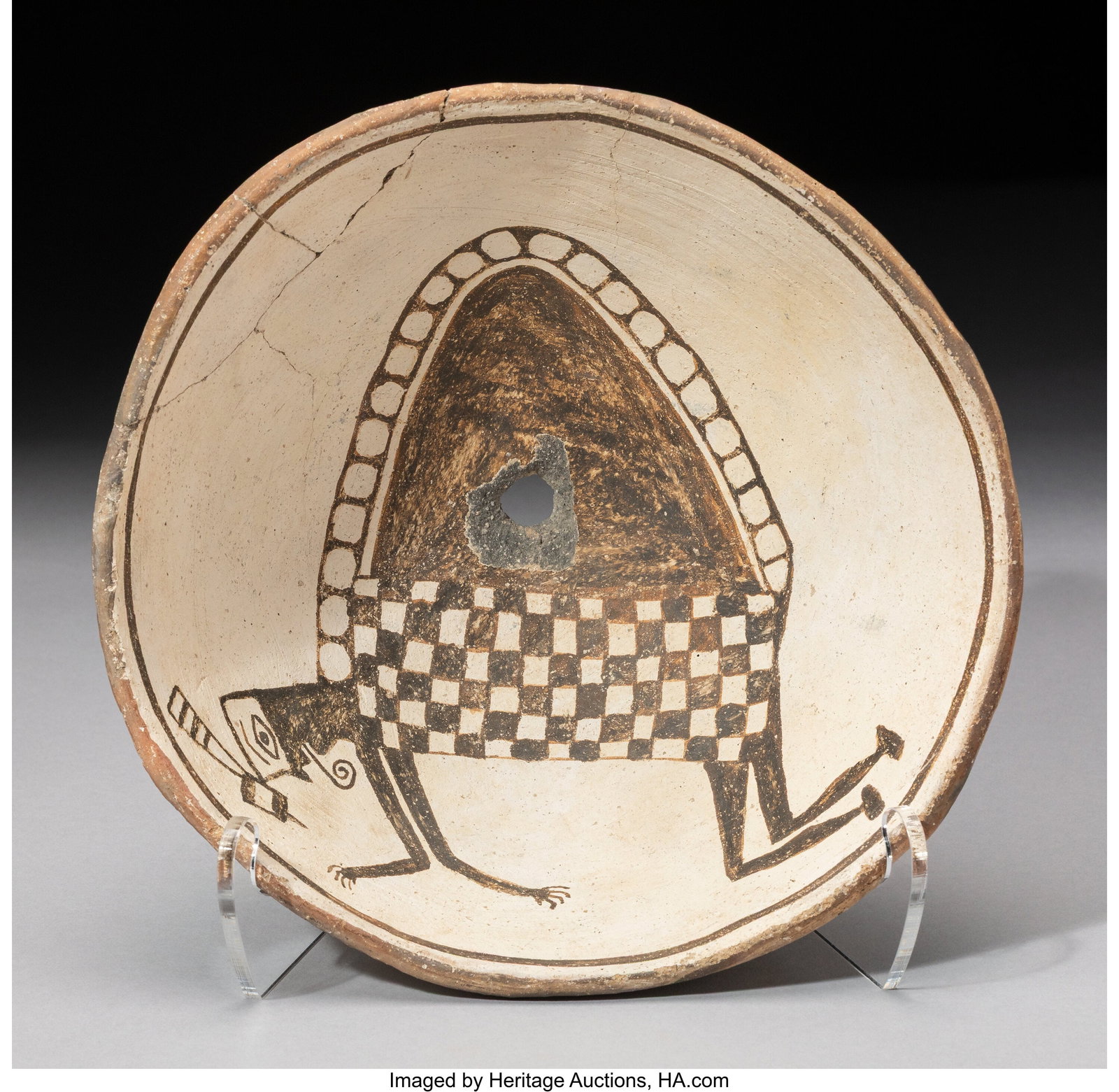 A Mimbres Black-on-White Bowl c. 950 - 1150 AD (1 of 4)