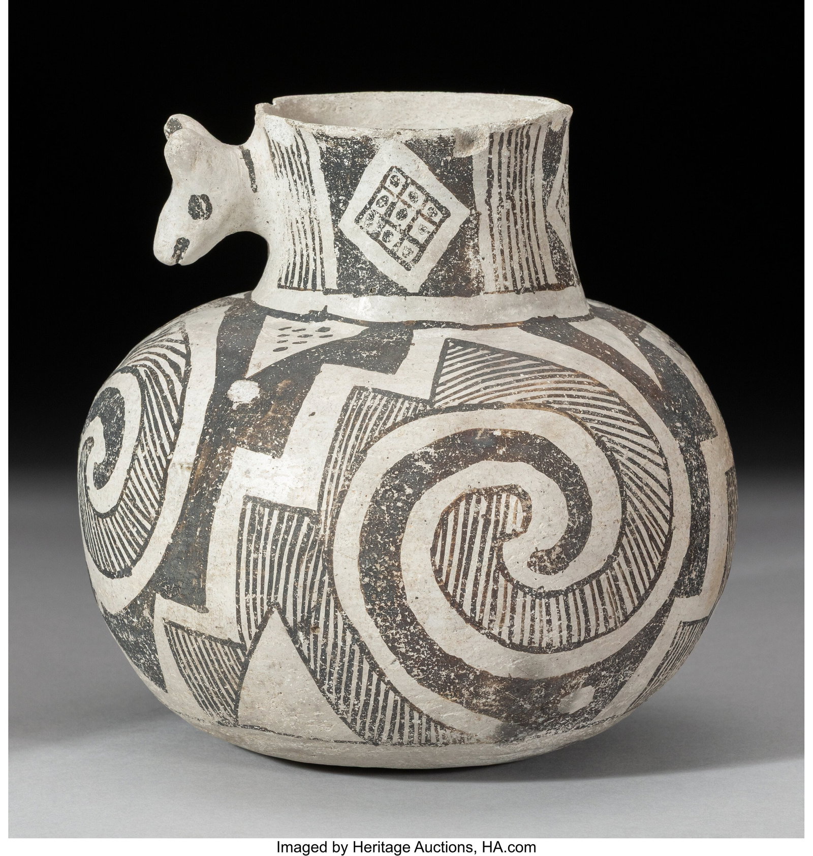 A Tularosa Black-On-White Effigy Pitcher c. 10 (1 of 4)