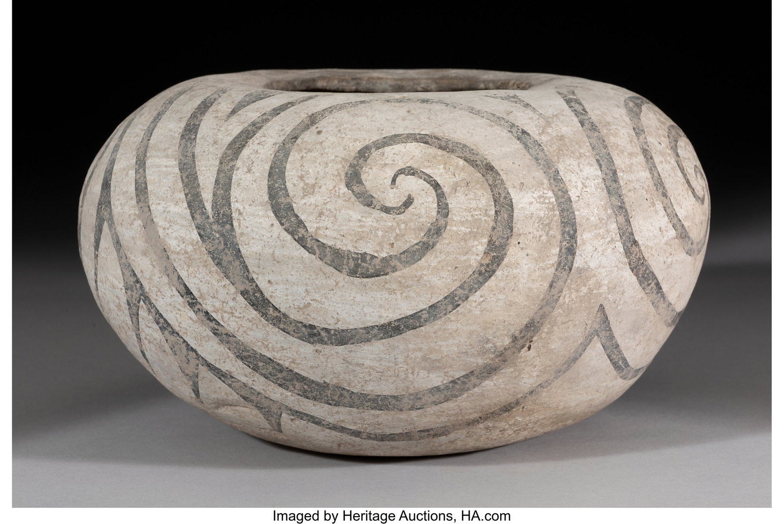 An Anasazi Black-on-White Jar c. 1150 AD clay, (1 of 3)