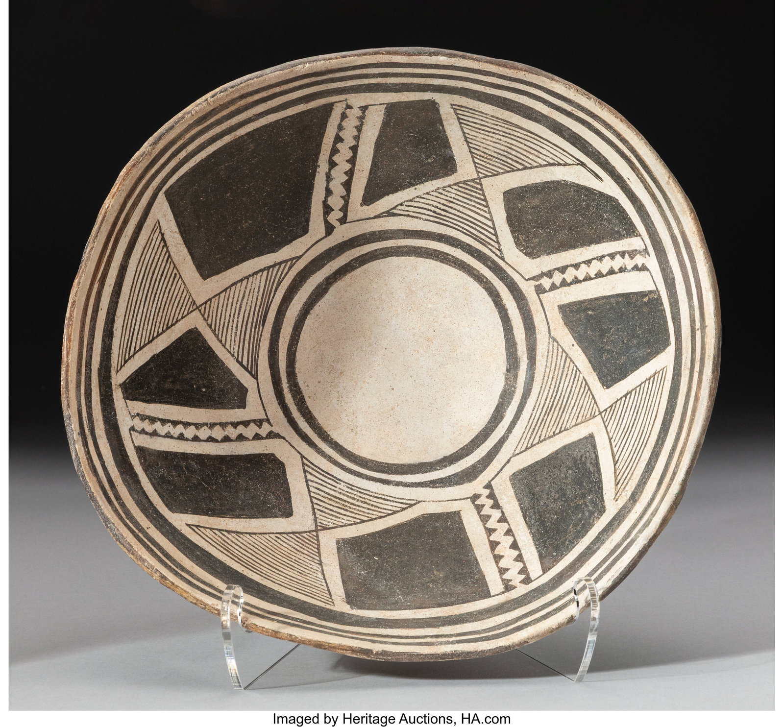 A Mimbres Black-on-White Bowl c. 950 - 1150 AD  (1 of 4)