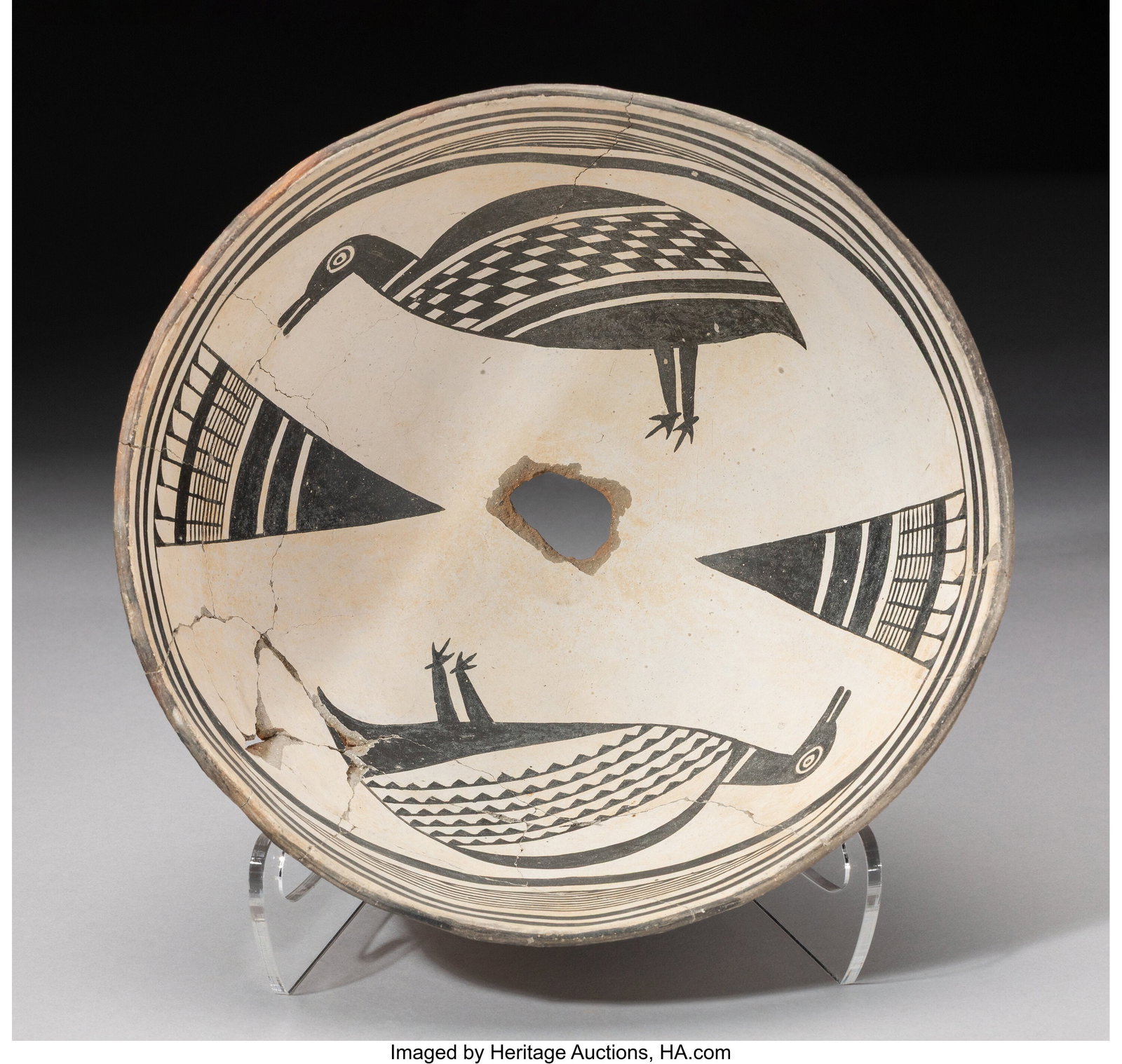 A Mimbres Black-on-White Bowl c. 950 - 1150 AD  (1 of 4)
