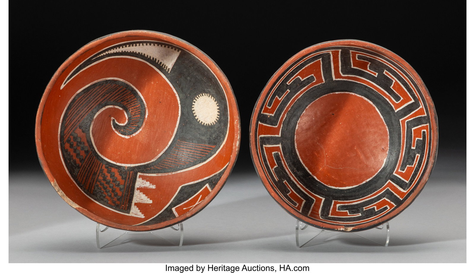 Two Four Mile Polychrome Bowls c. 1300 - 1400  (1 of 4)