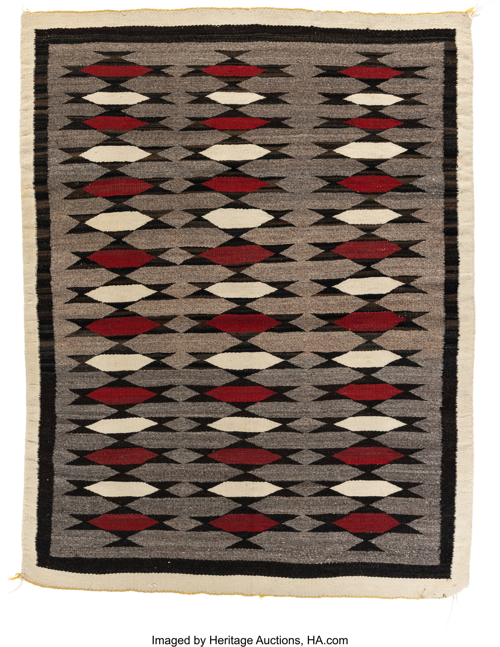 A Navajo Regional Rug c. 1950 wool, aniline dy (1 of 2)