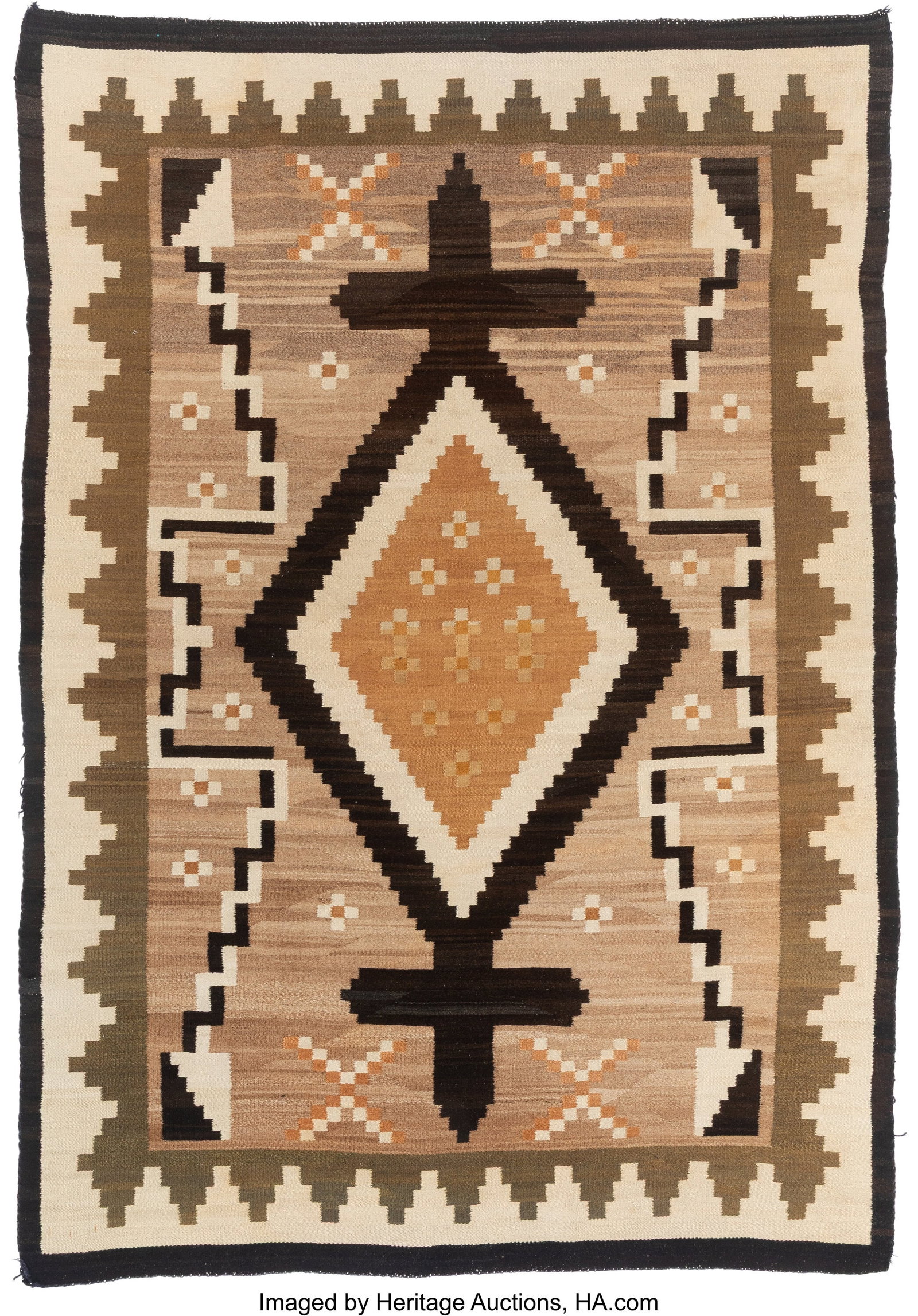 A Navajo Regional Rug c. 1930 native handspun : A Navajo Regional Rug c. 1930 native handspun wool, vegetal dyes Dimensions: 82 &frac34; x 57 inches HID03101062020 © 2026 Heritage Auctions | All Rights