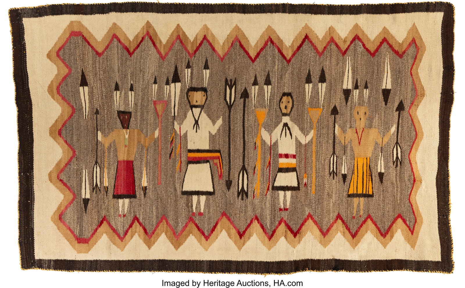 A Navajo Yei Rug c. 1925 wool, aniline dyes D: A Navajo Yei Rug c. 1925 wool, aniline dyes Dimensions: 60 &frac12; x 38 inches HID03101062020 © 2026 Heritage Auctions | All Rights Reserved