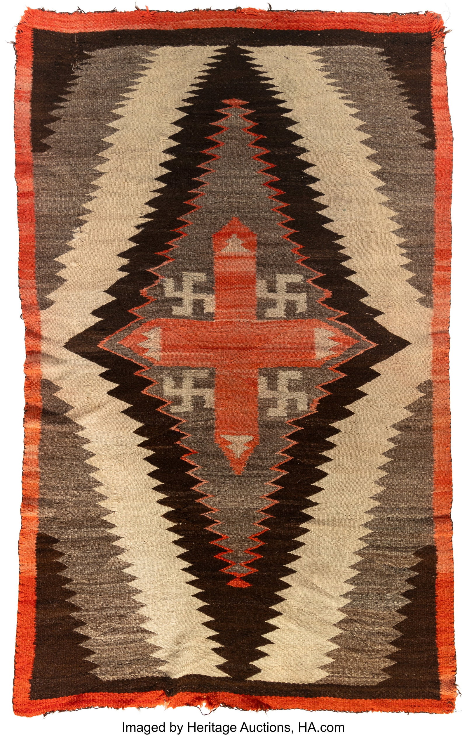 A Navajo Regional Rug c. 1910 wool, aniline dy: A Navajo Regional Rug c. 1910 wool, aniline dye Dimensions: 84 &frac12; x 52 &frac12; inches HID03101062020 © 2026 Heritage Auctions | All Rights