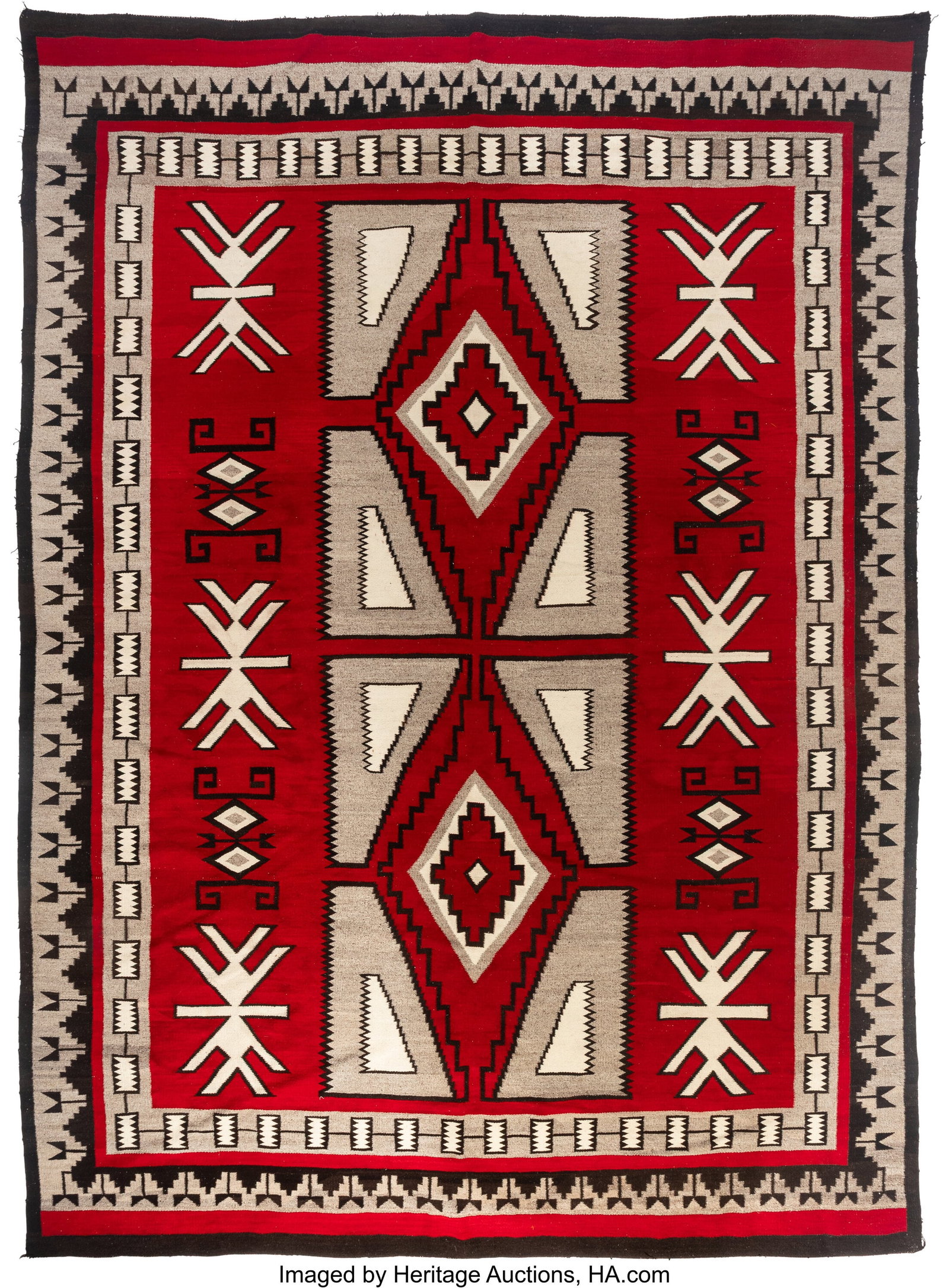 A Large Navajo Regional Rug Klagetoh or Ganado: A Large Navajo Regional Rug Klagetoh or Ganado c. 1970 wool, aniline dye Dimensions: 119 &frac12; x 87 &frac12; inches HID03101062020 © 2026 Heritage
