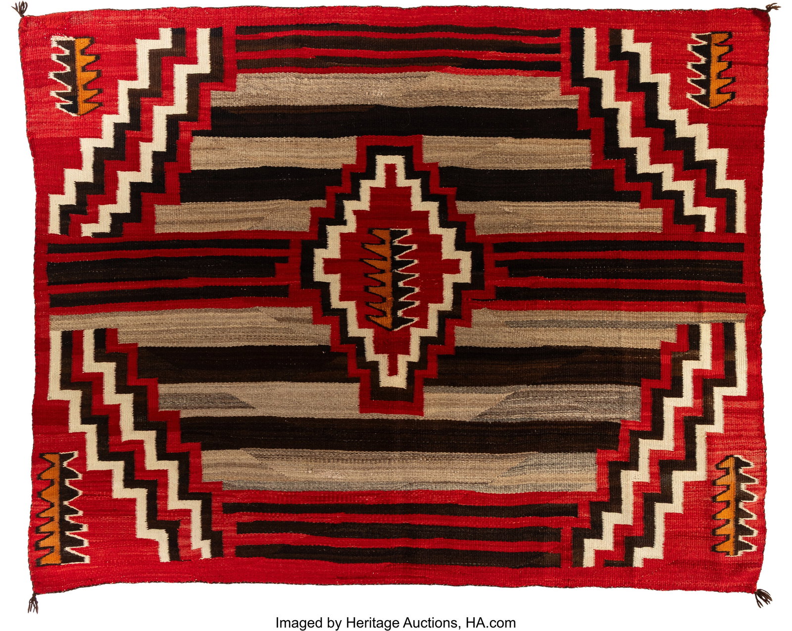 A Navajo Man's Wearing Blanket c. 1900 wool, a (1 of 2)