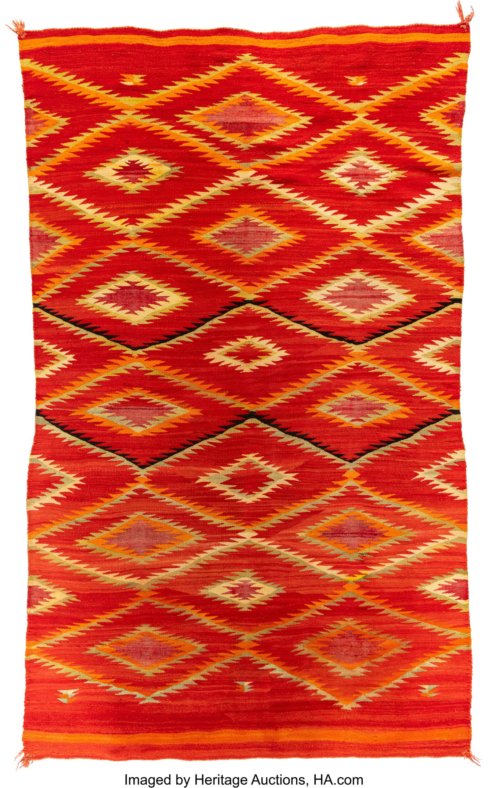 A Navajo Transitional Weaving c. 1890 wool, an (1 of 2)