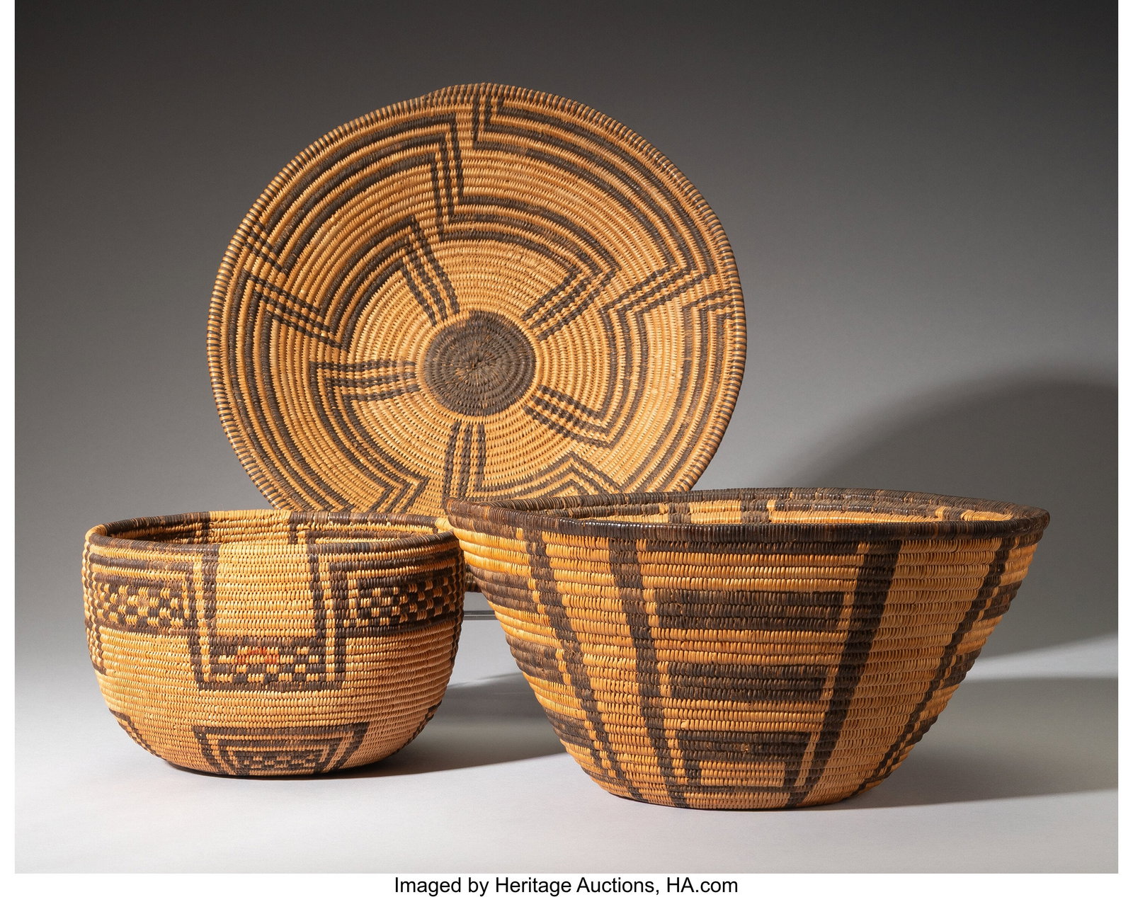 Three Apache Coiled Basketry Items c. 1920 - 1 (1 of 1)