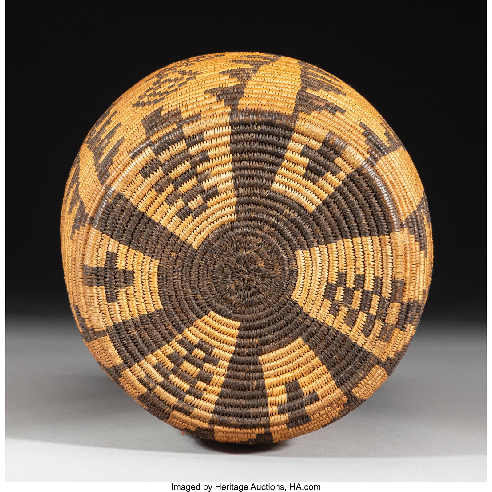 An Apache Coiled Jar c. 1900 willow, devil's c - 3