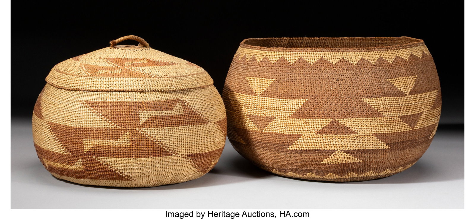 Two Northern California Twined Baskets c. 1900  (1 of 2)