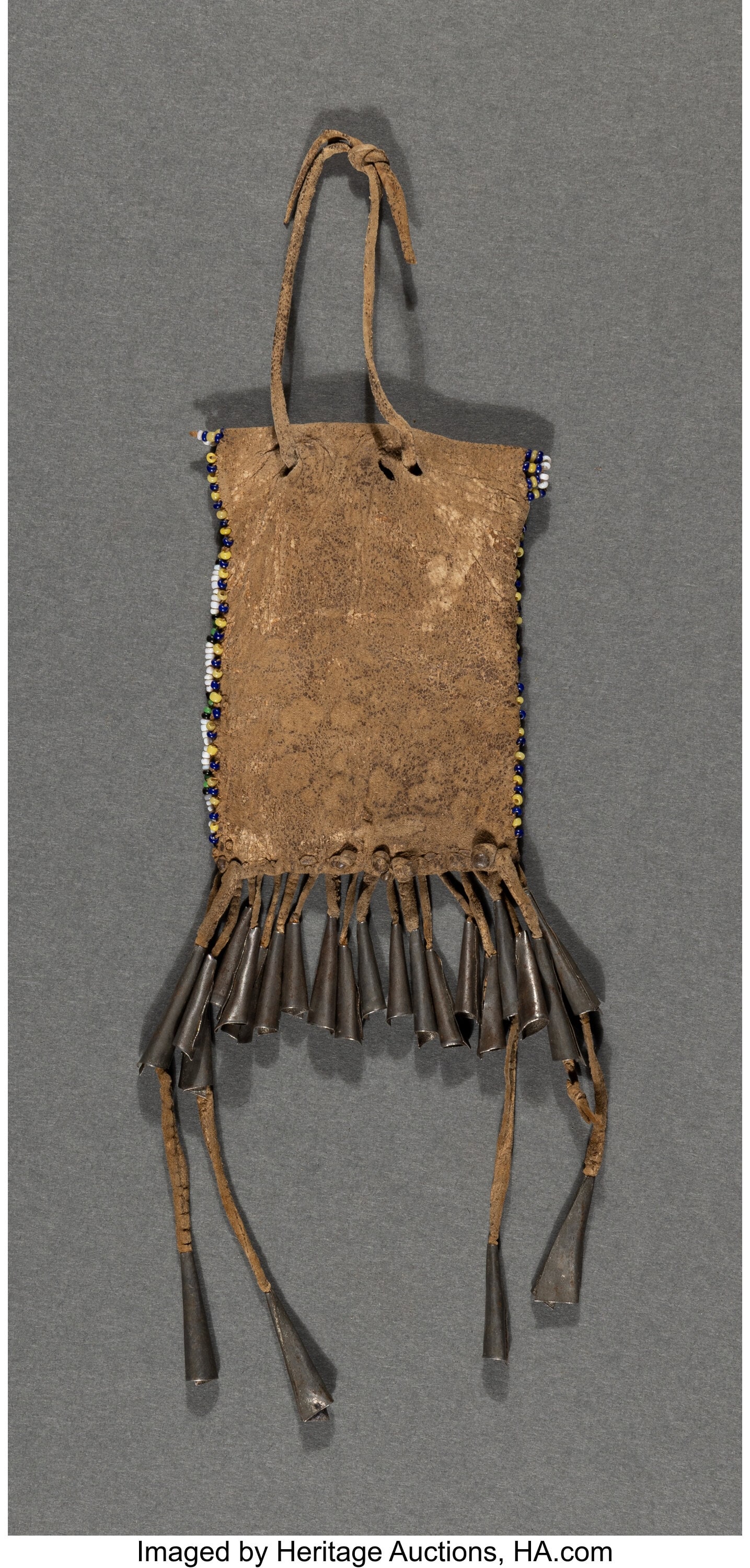 An Apache Beaded Hide Strike-A-Light c. 1880  - 2