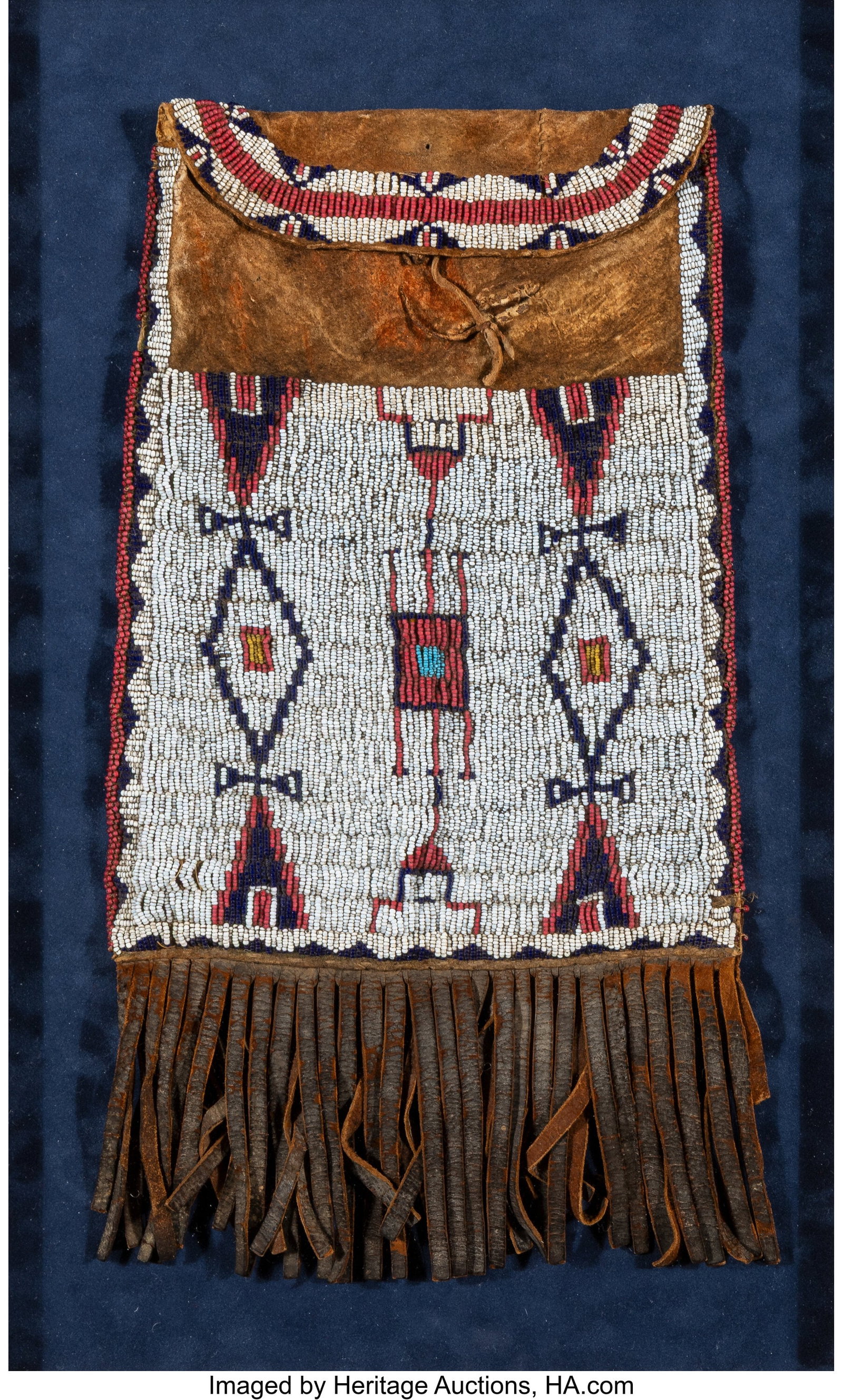 A Sioux Beaded Hide Dispatch Case c. 1890 hide - 2