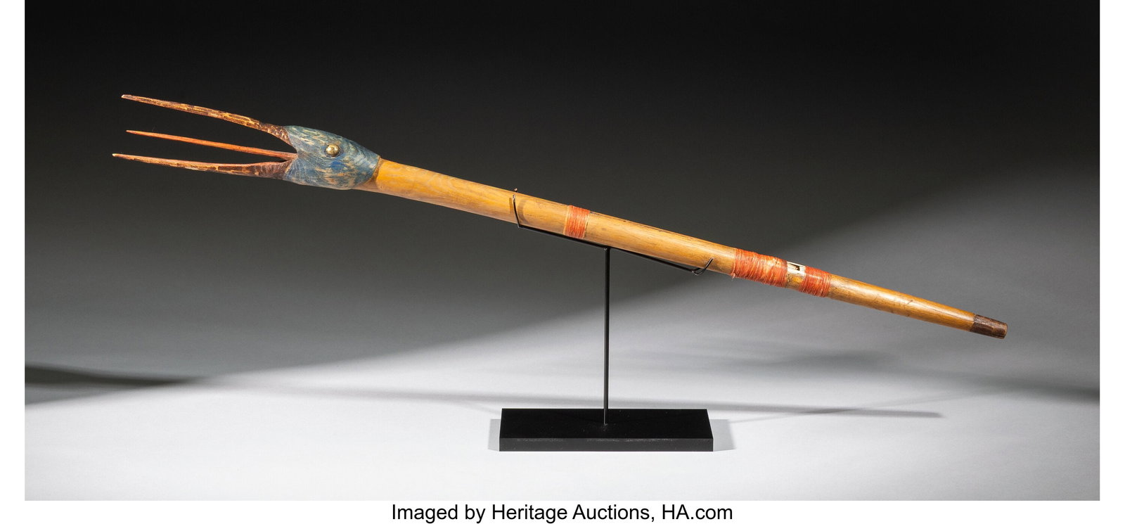 A Sioux Grass Dance Whistle c. 1870 wood, pigm: A Sioux Grass Dance Whistle c. 1870 wood, pigments, brass tacks, sinew Length: 30 inches HID03101062020 © 2026 Heritage Auctions | All Rights Reserved www&peri