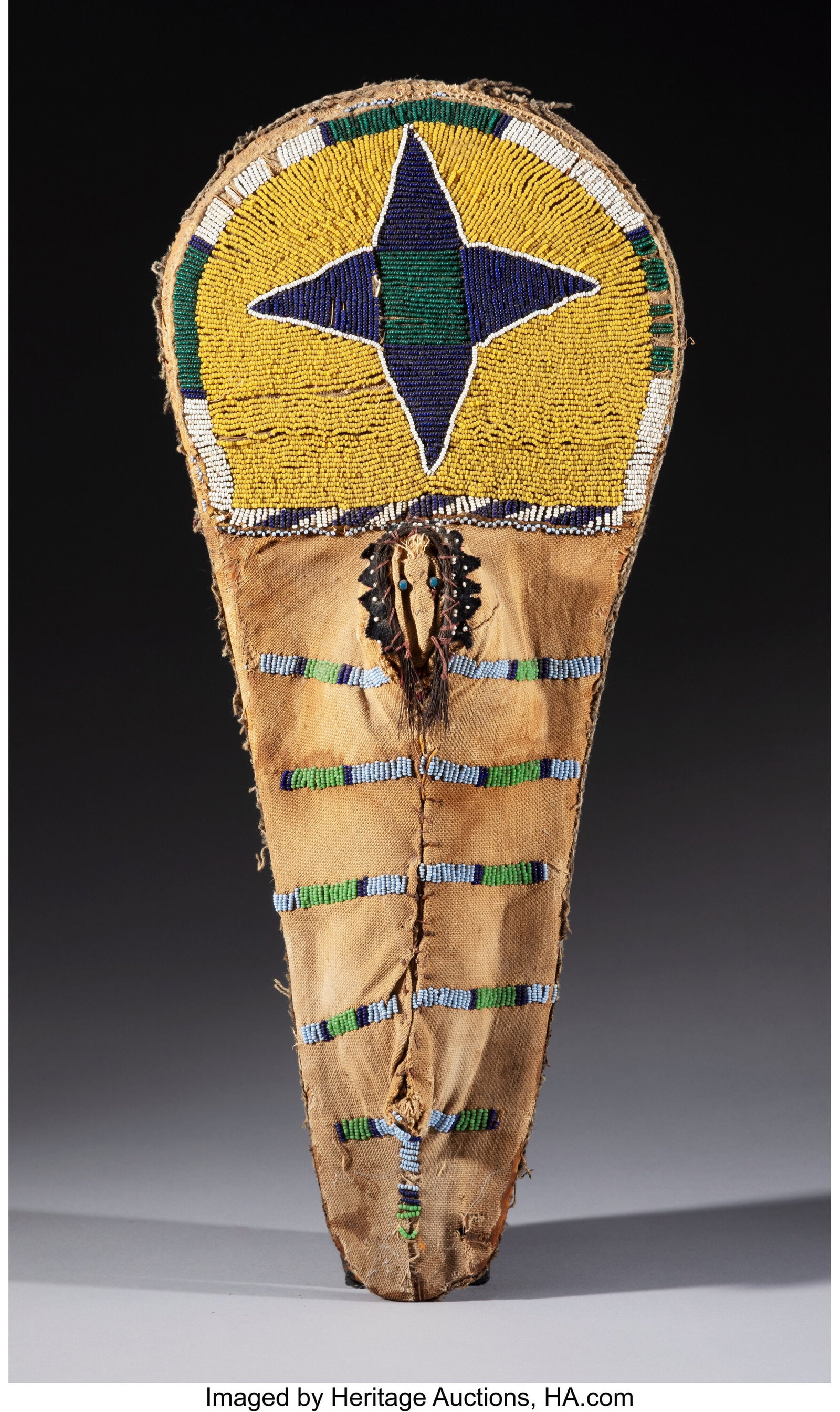 A Nez Perce Beaded Hide Model Cradleboard c. 18 (1 of 4)
