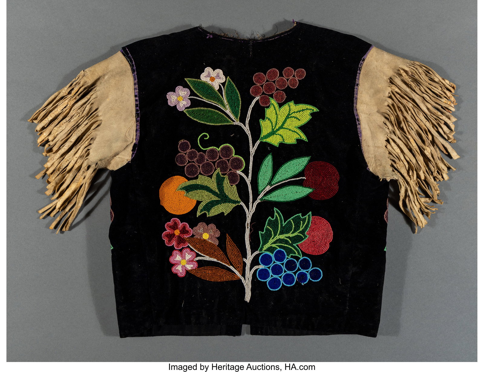 A Great Lakes Beaded Cloth Vest velvet and cot (1 of 2)