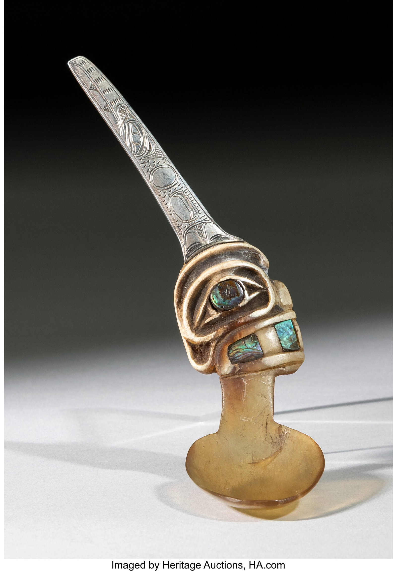 An Unusual Northwest Coast Mountain Sheep Horn a (1 of 2)