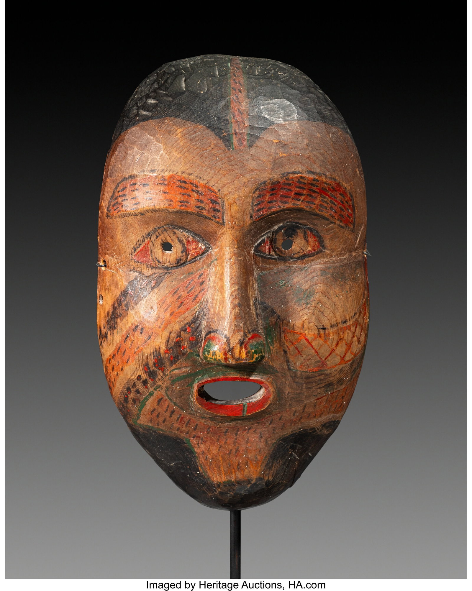 A Northwest Coast Polychrome Mask c. 1900 ceda (1 of 3)