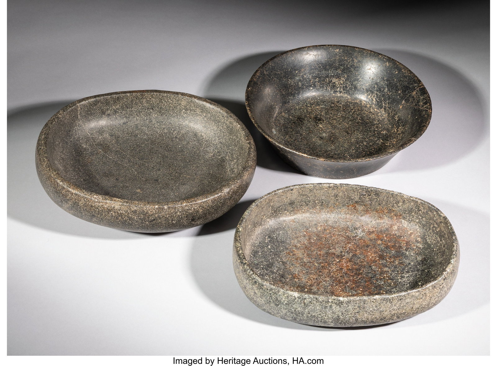Three Large Xochipala Stone Bowls Guerrero, Mex (1 of 3)