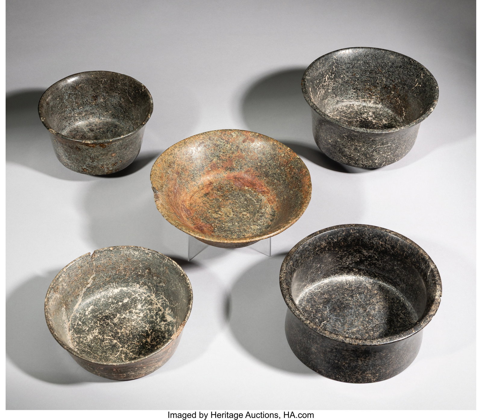 Five Xochipala Stone Bowls Guerrero, Mexico, F (1 of 3)