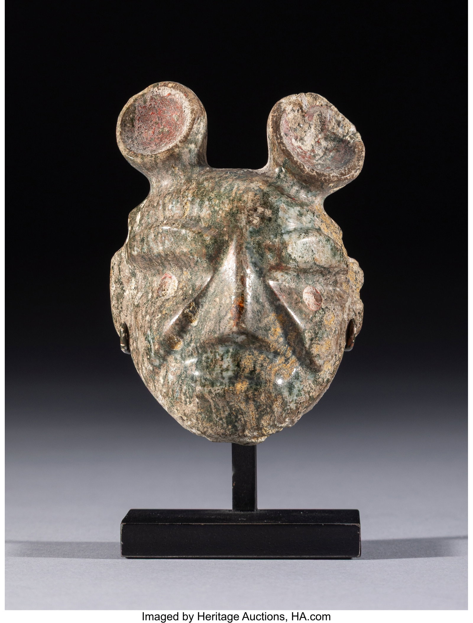 A Chontal Head Pendant with "Buds" Mexico, c. 5 (1 of 4)