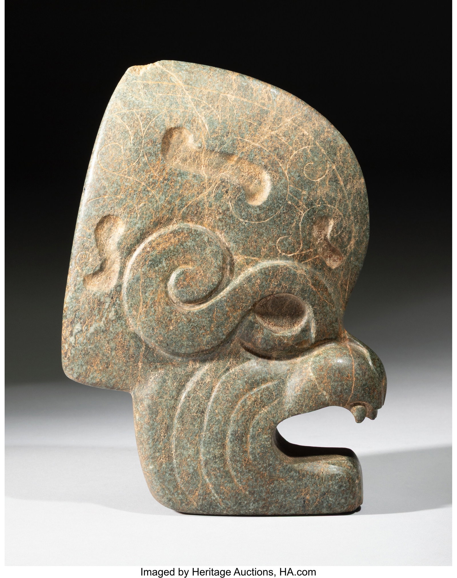 A Maya Greenstone Hacha Gulf Coast, Mexico, c.  (1 of 3)