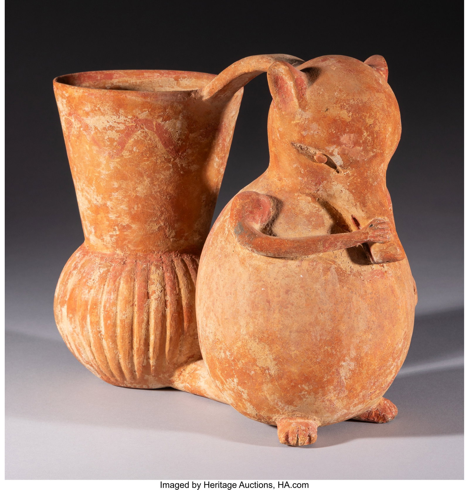 A Maya Double-Chambered Vessel with Coatimundi  (1 of 3)