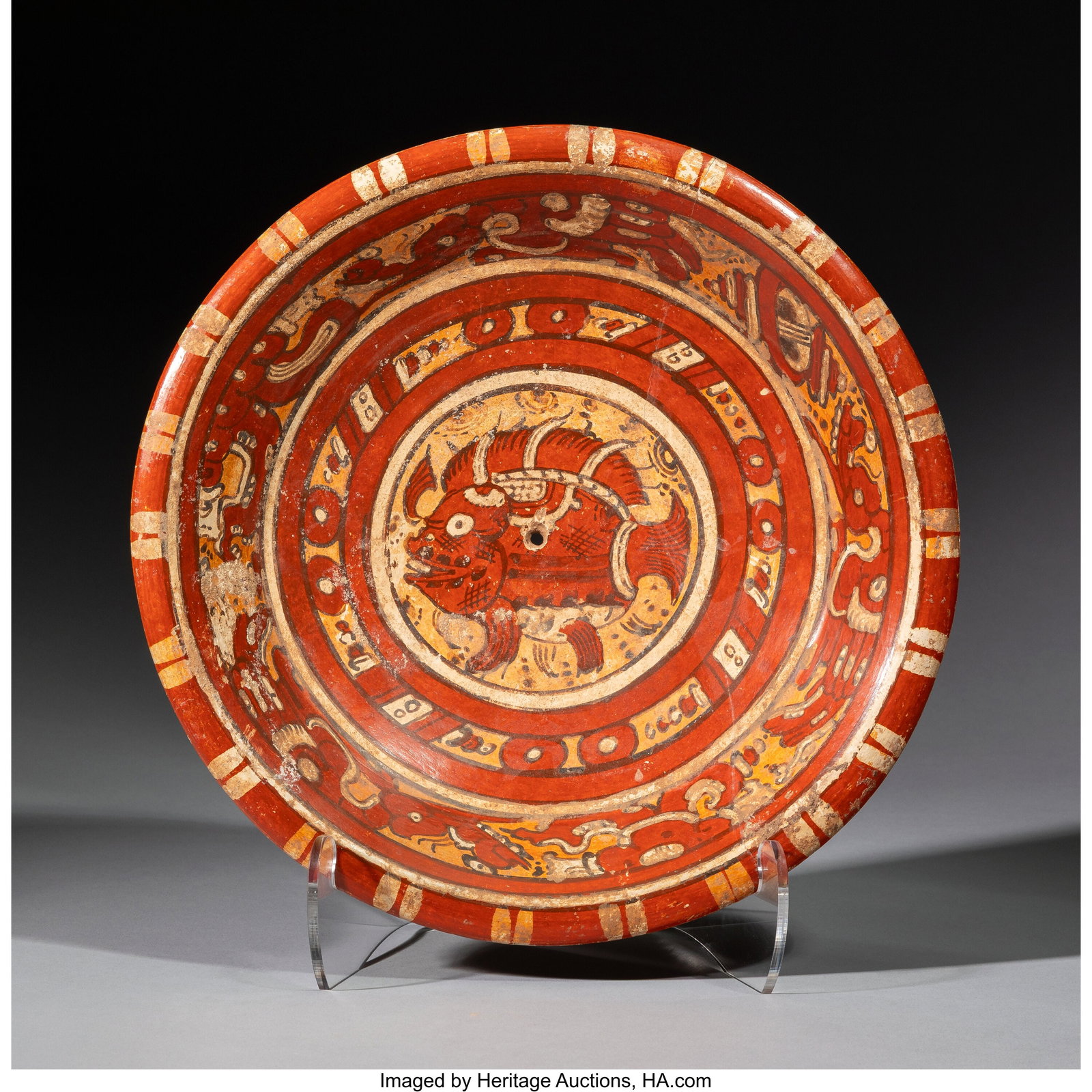 A Maya Polychrome Plate Mesoamerica, c. 600–9 (1 of 2)