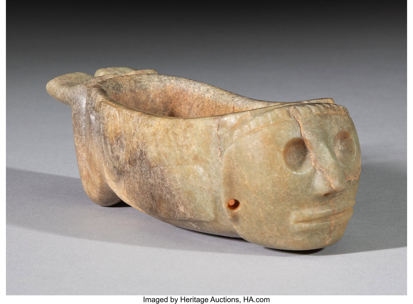 A Costa Rica Jade Figural Vessel Costa Rica, c. (1 of 6)