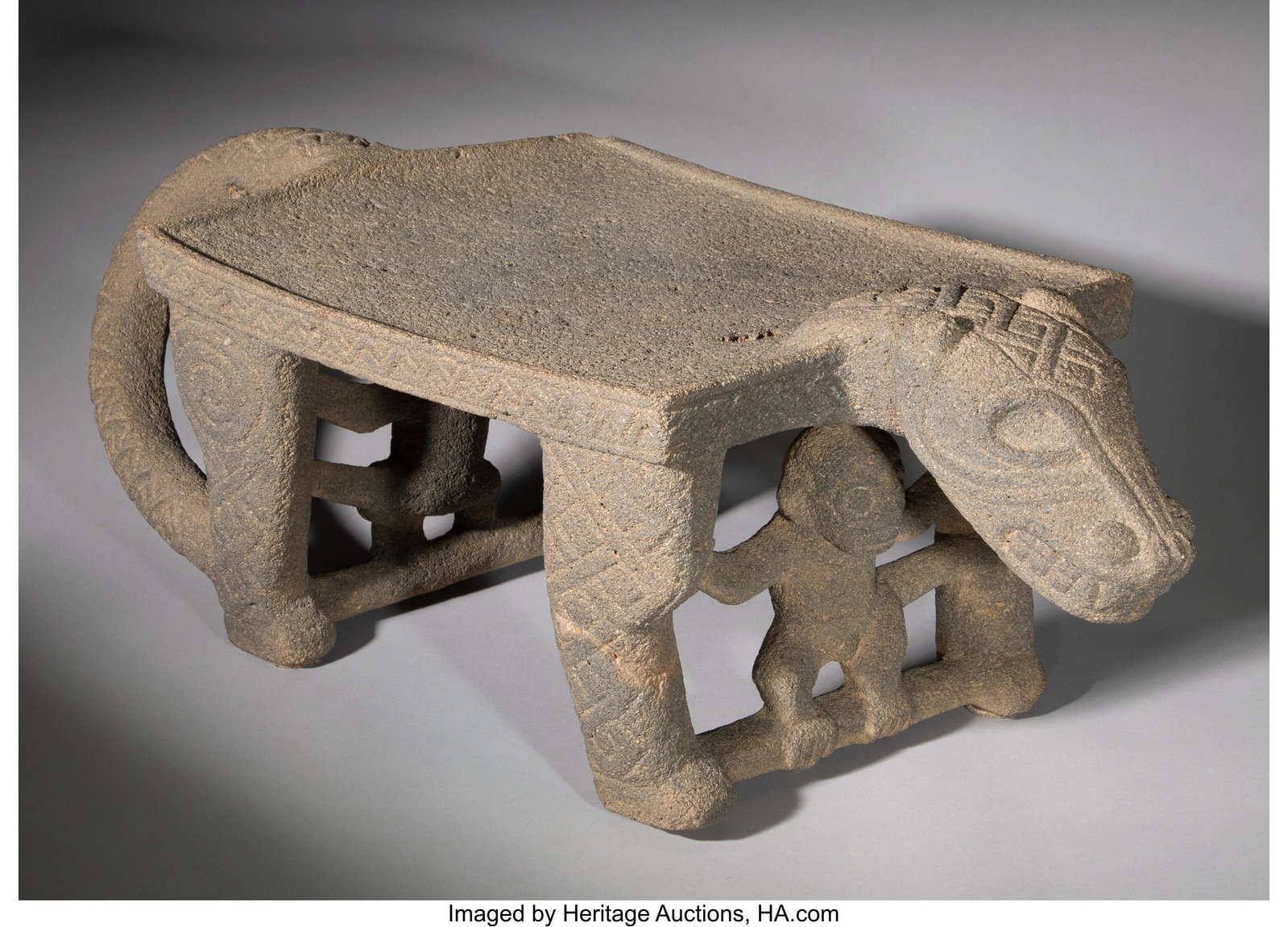 A Jaguar Metate or Throne Central America, Boca (1 of 3)